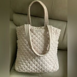 MZ Wallace Ivory Quilted Tote Bag